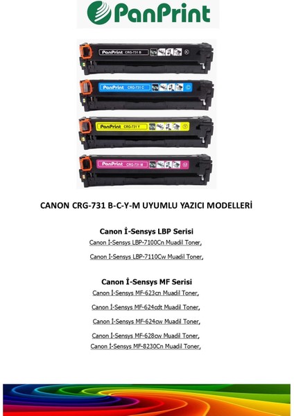 Canon I-Sensys LBP-7100CN Siyah-Mavi-Sarı-Kırmıız Muadil Toner (CRG-731) fiyatları