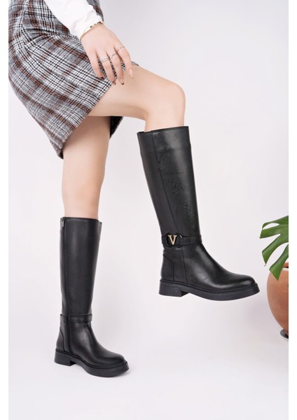 Date Kadın Siyah Toka Detaylı Çizme fiyatları