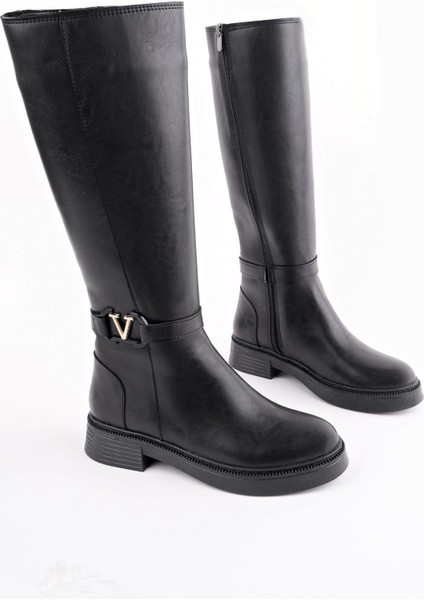 Date Kadın Siyah Toka Detaylı Çizme indirimleri
