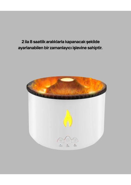 3D Alev Işıklı Aromaterapi Makinesi – 360 ml Su Kapasiteli Sessiz Difüzör - MCT4722-1091 fırsatları