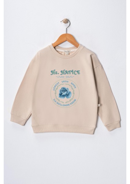 Kız Çocuk " Hz Hatice" Baskılı Pamuklu Sweat