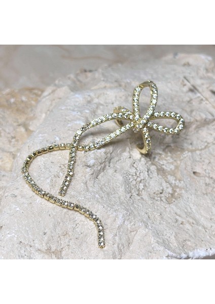 Fiyonk Taşlı Gold Earcuff