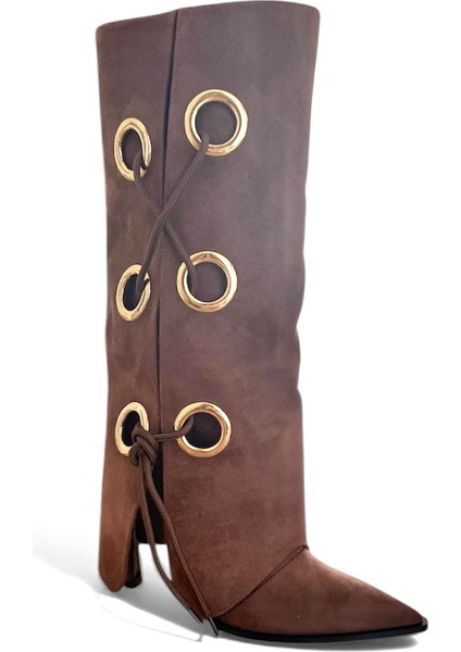 Zinnia Kahverengi Süet Kadın Çizme modelleri