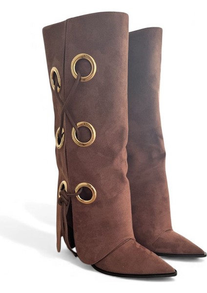 Zinnia Kahverengi Süet Kadın Çizme fırsatları