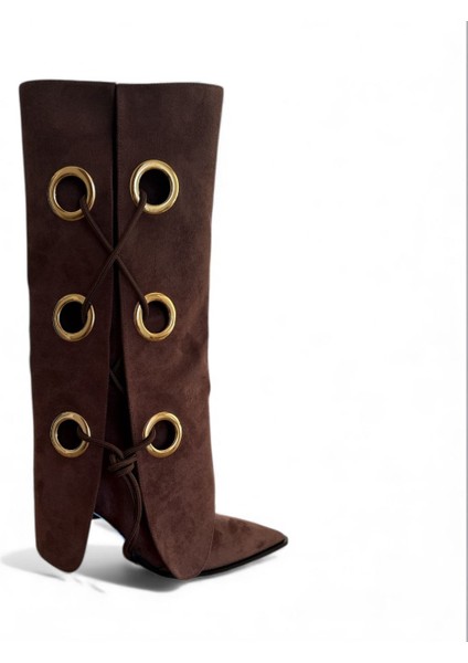 Zinnia Kahverengi Süet Kadın Çizme indirimleri