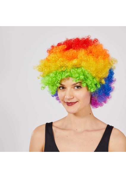 Rengarenk Kıvırcık Afro Bonus Peruk modelleri