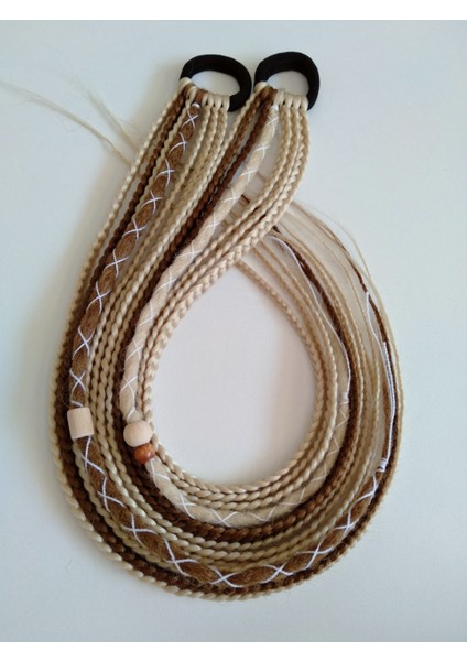 Ikili Platin Sarı Renkli Rasta Örgü Saç Tokası