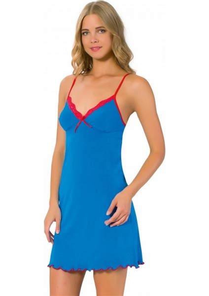 - Ip Askılı Gecelik Mavi