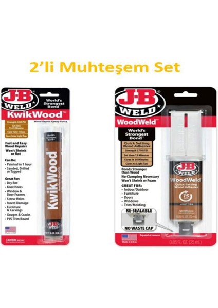 Kwikwood™ Epoksi Macun - 2 Oz Ahşap Onarıcı, Ahşap Yapıştırıcı Jb Weld Kwikwood Şırınga