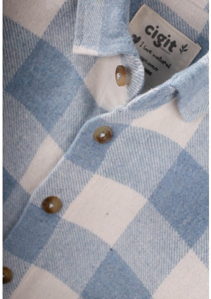 Oduncu Gömleği 1-9 Yaş Mavi Ekose modelleri