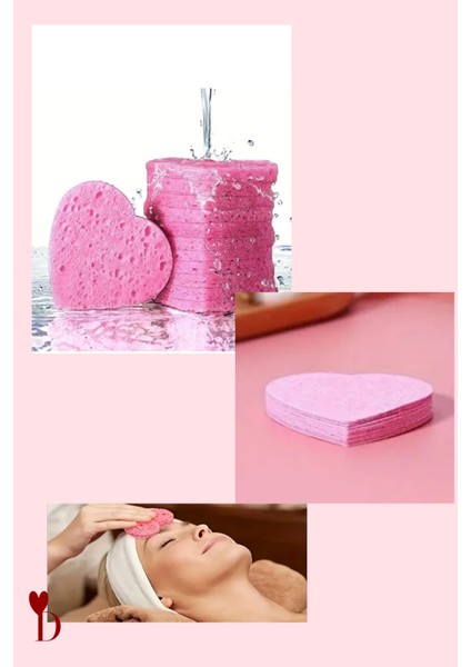 20 Adet Kalp Şekilli Magic Makyaj Temizleme Süngeri | Sıkıştırılmış, Seyahat Boy Yüz Temizleme Pedi fiyatları