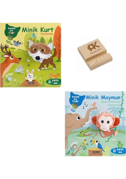Yapı Kredi Kuklalı Sesli Kitapminik Kurt ve Maymun 6 Farklı Ses + Telefon Standı