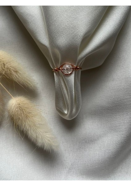 Necef Taşı Ayarlanabilir Bakır Renk Tel Yüzük El Yapımı