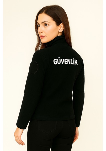 Nakış Işlemeli Kadın Göğüsten Cepli Kalın Kışlık Özel Güvenlik Polar