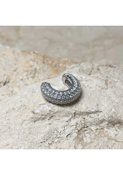 Vıp Zirkon Silver Earcuff