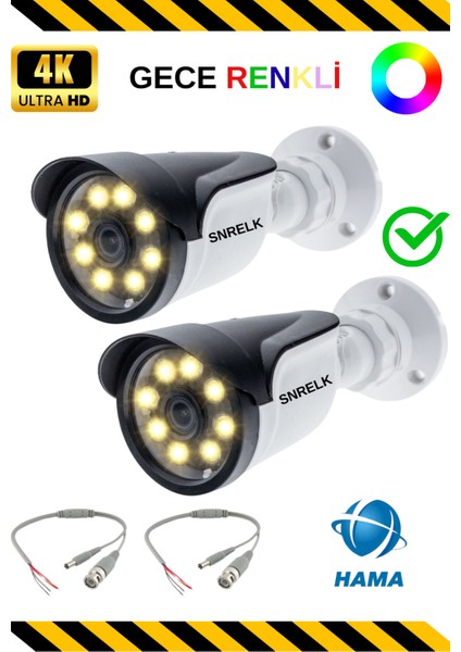 Hama 5536 Warm Lıght 5mp Lens Gece Renkli 2'li Güvenlik Kamerası