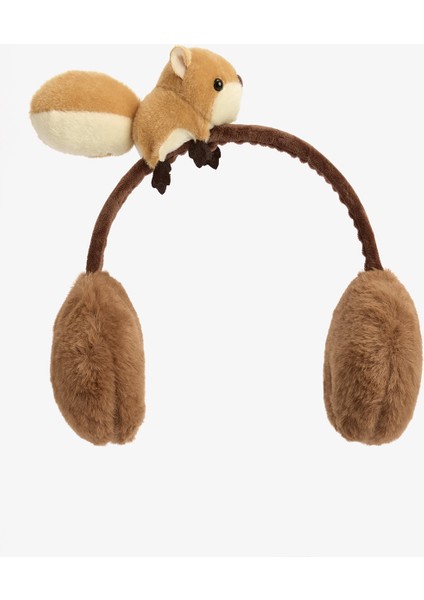 Kahverengi Kız Çocuk Sincaplı Kulaklık