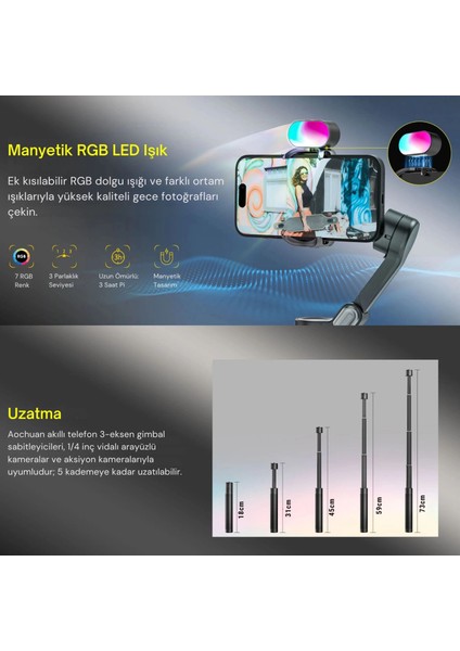Smart x Pro Combo 3 Eksen Akıllı Telefon Gimbal Stabilizer (Ios & Android) fırsatları