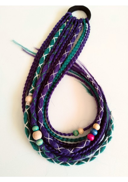 Mor Renkli Rasta Örgü Saç Tokası