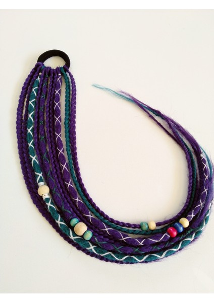 Mor Renkli Rasta Örgü Saç Tokası fiyatları