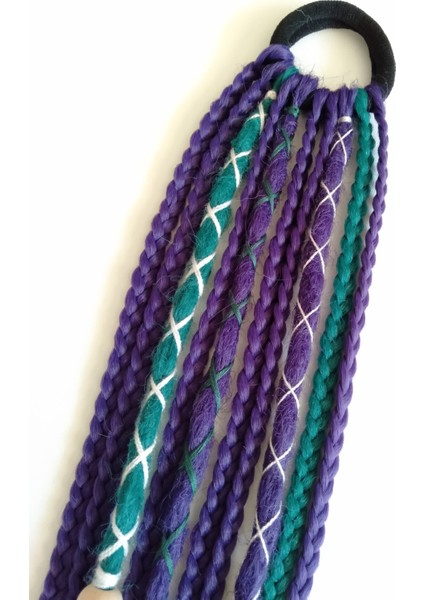 Mor Renkli Rasta Örgü Saç Tokası modelleri