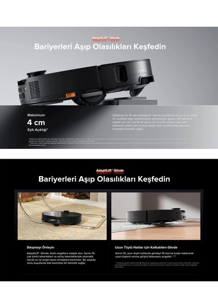 22.000 Pa Hyperforce Emiş Güçlü Akıllı Premium Robot Süpürge, Dolaşmayan Ana Fırça, Gelişmiş Üstün Performans, SAROS10 (7,98CM) + Tiftik Toplayıcı fiyatları