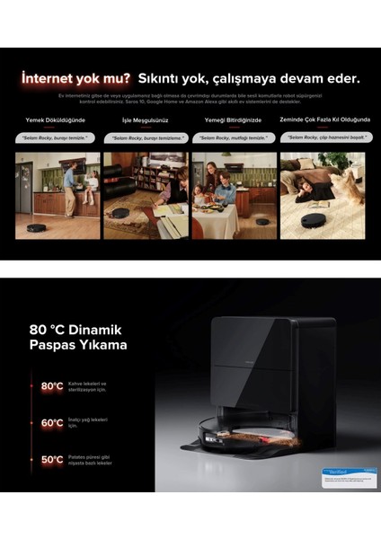 22.000 Pa Hyperforce Emiş Güçlü Akıllı Premium Robot Süpürge, Dolaşmayan Ana Fırça, Gelişmiş Üstün Performans, SAROS10 (7,98CM) + Tiftik Toplayıcı fırsatları