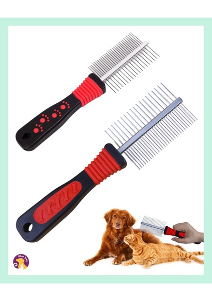 Çift Taraflı Kıtık Açıcı Kedi ve Köpek Tarağı