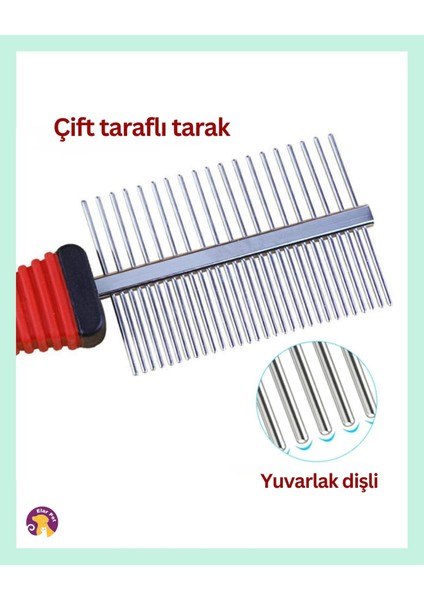 Çift Taraflı Kıtık Açıcı Kedi ve Köpek Tarağı modelleri