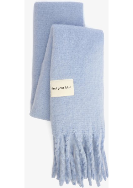 Açık Mavi Pera Yumuşak Dokulu Atkı modelleri