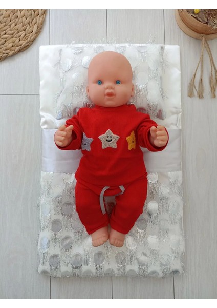 Yenidoğan İzmir İncisi Tül İşlemeli Pamuklu Fiyonklu Kundaklı Lüks 3lü Alt Açma Seti Gümüş fırsatları