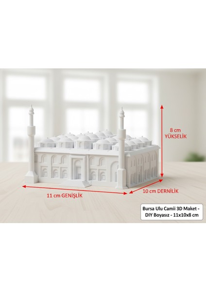✨ Bursa Ulu Camii Dıy 3D Maket Seti - Boyasız Kendin Yap Hobi Projesi (11X10X8 Cm) - Tarihi Bir Şaheseri Kendi Ellerinizle Inşa Edin! modelleri