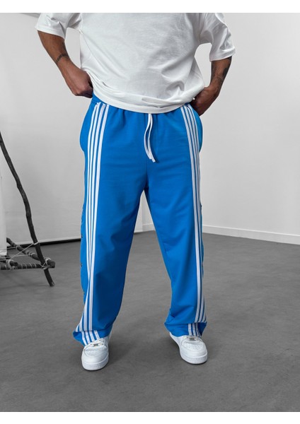 Şeritli Mavi Erkek Baggy Pantolon COC1061