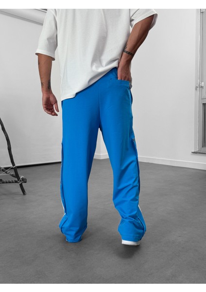 Şeritli Mavi Erkek Baggy Pantolon COC1061 indirimleri