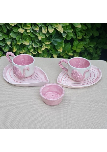 Kuğu Türk Kahve Fincan El Yapımı Seramik