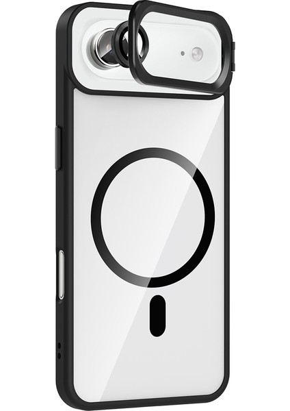 Apple iPhone 17 Air Kılıf Standlı ve Kamera Lens Hediyeli M-Safe Şarj Özellikli Zore Etro Kapak