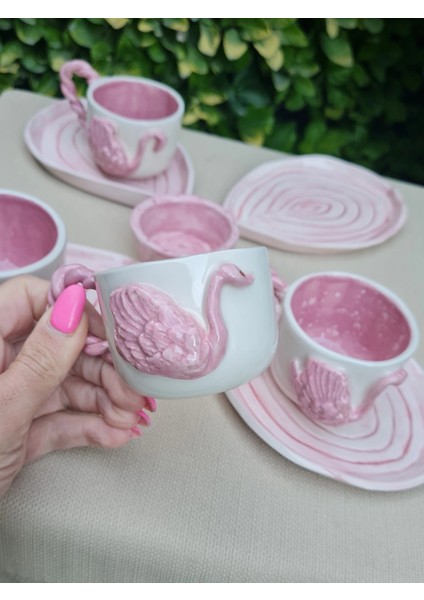 Kuğu Türk Kahve Fincan El Yapımı Seramik modelleri