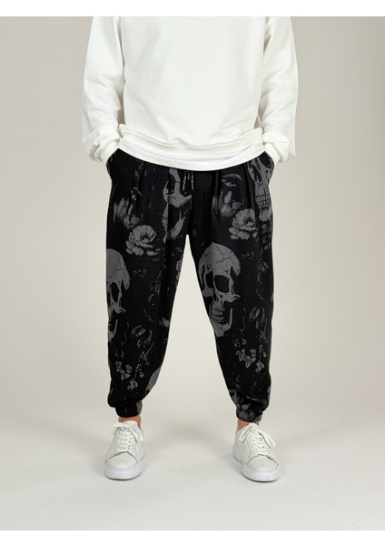 Kurukafa Desenli Erkek Pileli Yarım Şalvar COC1096