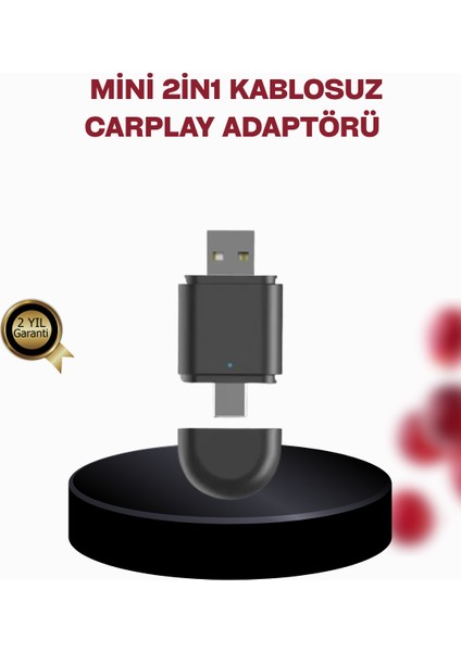 Kablosuz Carplay Adaptörü – Bluetooth 5.4 ve Wi-Fi 6 Teknolojili Tak & Çalışt - MCT7697-1781