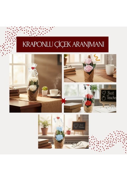 Kraponlu Çiçek Aranjmanı - Öğretmenler Günü Hediyesi