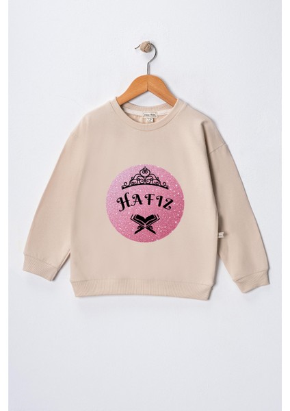 Kız Çocuk " Hafız" Prenses Baskılı Pamuklu Sweat