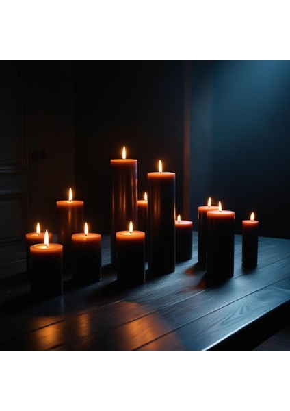 Soya Parafinli Siyah (1 Adet) 170 Saat Yanma Süreli Çap:10 cm Boy:25 Silindir Blok Mum Siyah