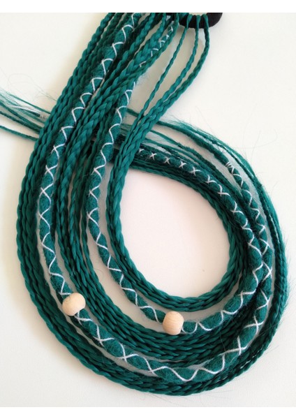 Ikili Yeşil Renkli Rasta Örgü Saç Tokası modelleri