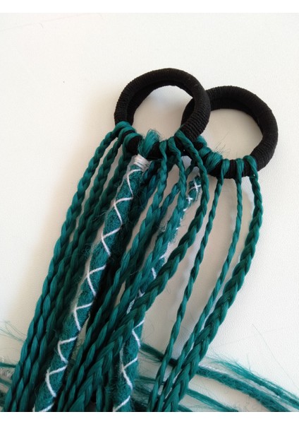 Ikili Yeşil Renkli Rasta Örgü Saç Tokası fırsatları