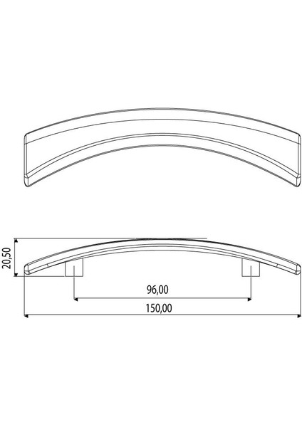 Köprü Kulp 96 mm (Siyah 10 Adet) Mutfak Mobilya Yatak Odasu Genç ve Çocuk Odası Dolap Kulpu