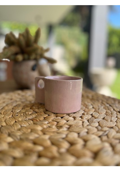 Seramik Dikdörtgen Mug- Açık Pembe