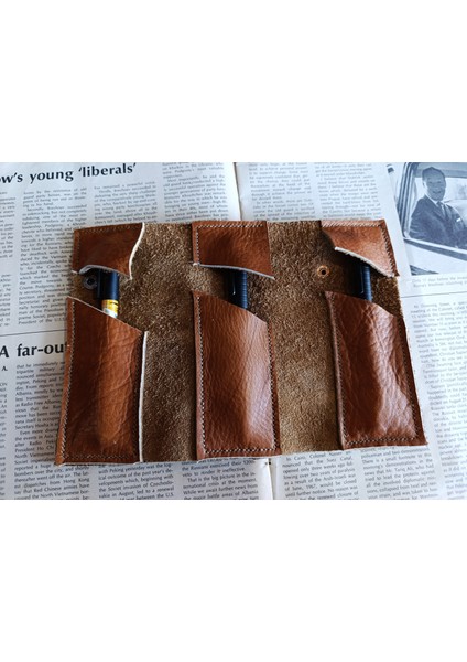 Gerçek Deri Tamamen El Emeği Özel Kalemleriniz Için Kalemlik Kalemkutu (8*18CM ) NLU34 fırsatları