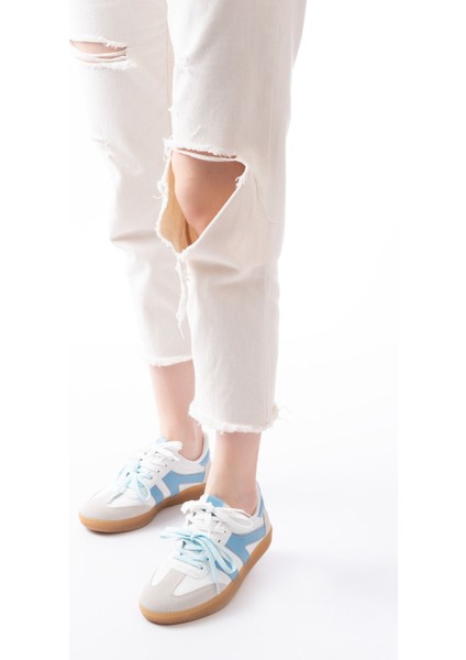 M-6005 Mavi Garni Bağcıklı Termo Taban Günlük Kadın Spor fiyatları