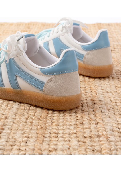 M-6005 Mavi Garni Bağcıklı Termo Taban Günlük Kadın Spor indirimleri