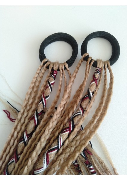 Ikili Karamel ve Bal Köpüğü Renkli Rasta Örgü Saç Tokası fiyatları